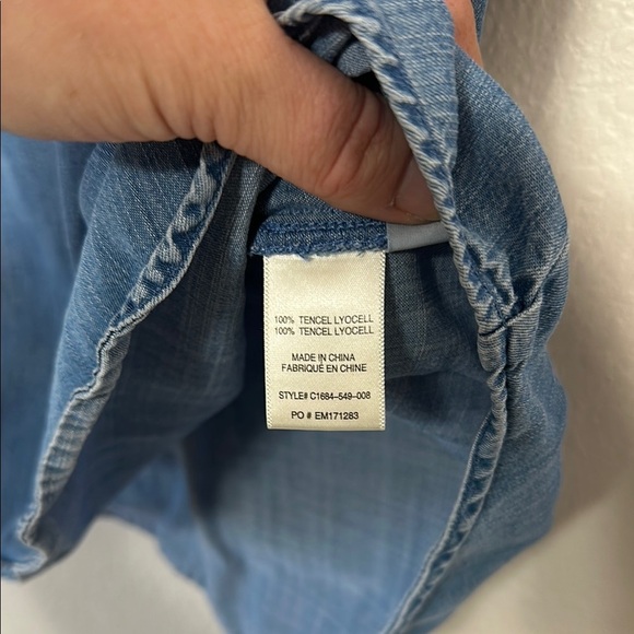Cloth & Stone Blue Denim Long Sleeve Shirt XS - Picture 5 of 5